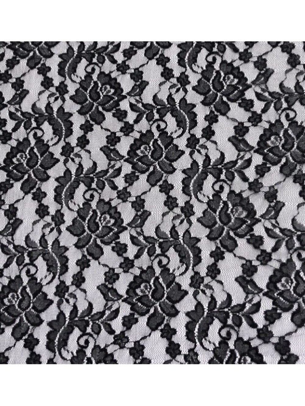 Rilassato 60 Inches Wide Stretch Black Lace Fabric for Wedding Dress, 3 Yards